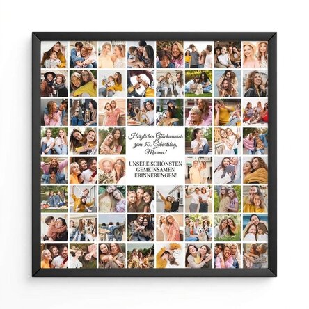 Individuell gestaltetes Bild mit 60 Fotos und einer Botschaft