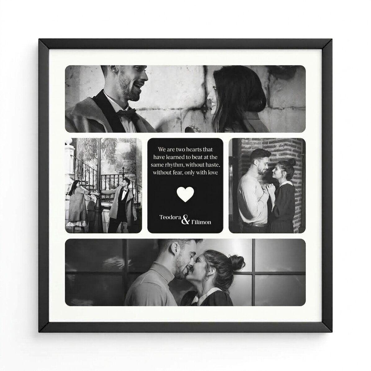Individuell gestaltetes Bild mit 4 Fotos und Text – Pure love