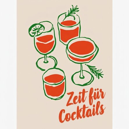 Poster „Cocktail o'clock“