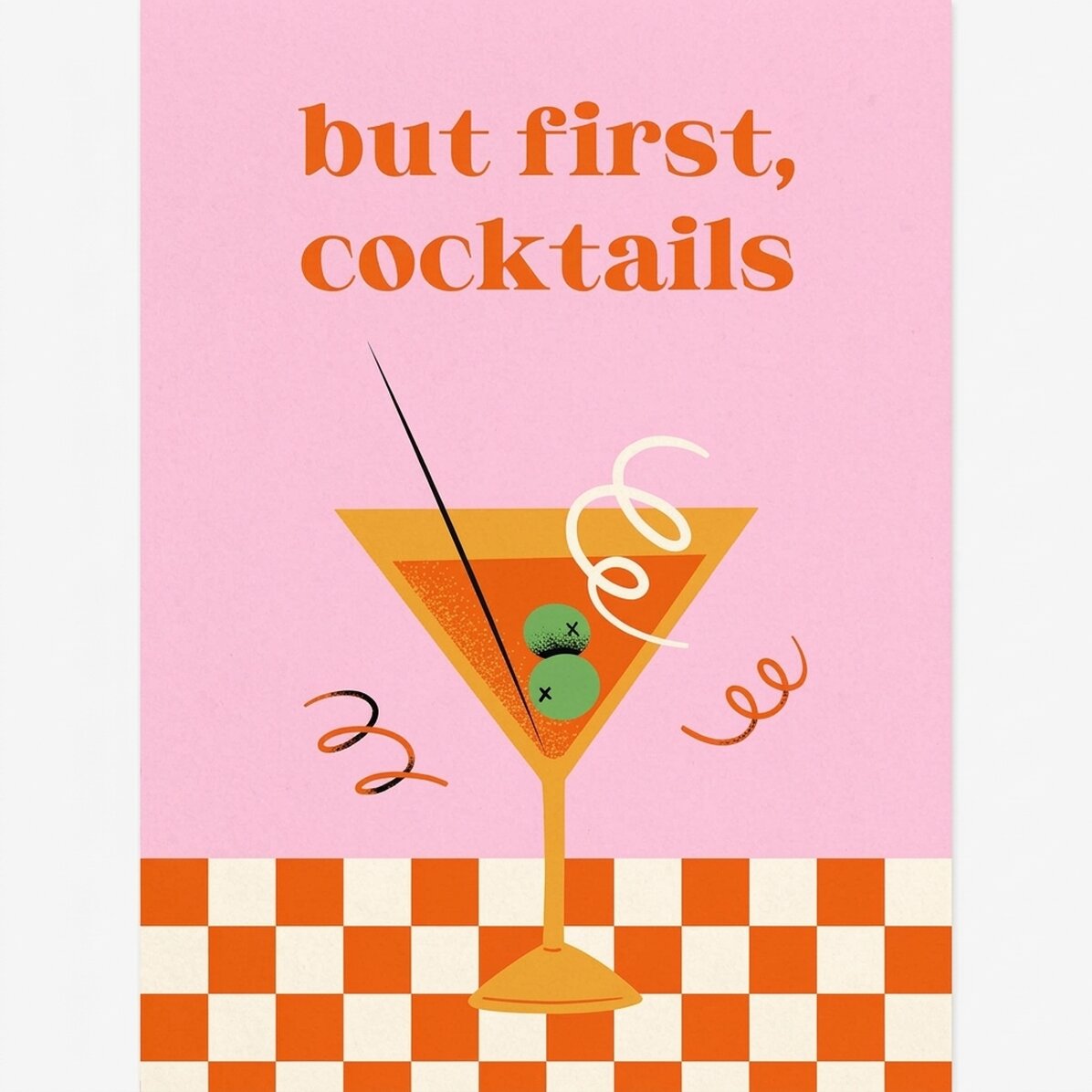 Poster „Aber zuerst: Cocktails“