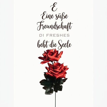 Poster „Freundschaft mit Rosen“