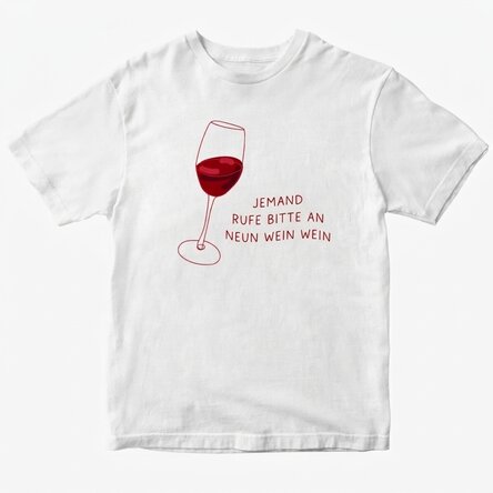 Personalisiertes Baumwoll-T-Shirt mit Aufdruck – Call Nine Wine Wine