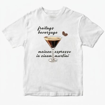 Personalisiertes Baumwoll-T-Shirt mit Aufdruck – Espresso Martini