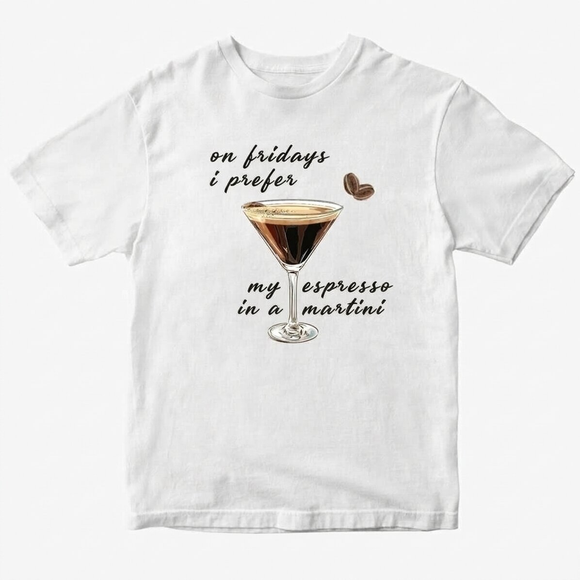 Personalisiertes Baumwoll-T-Shirt mit Aufdruck – Espresso Martini
