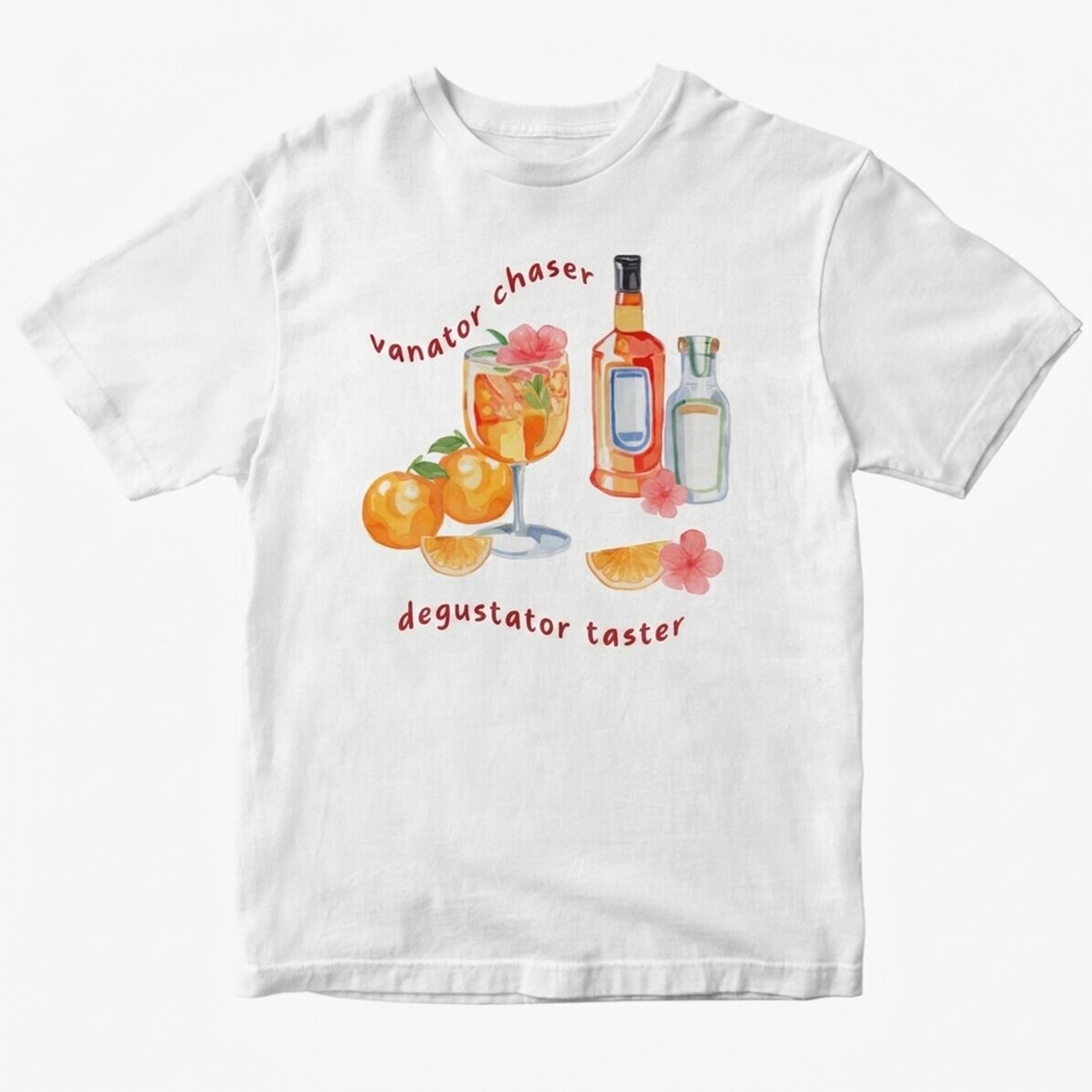 Personalisiertes Baumwoll-T-Shirt mit Aufdruck – Sunset & Cocktails