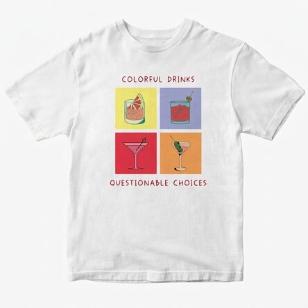 Personalisiertes Baumwoll-T-Shirt mit Aufdruck – Drinks