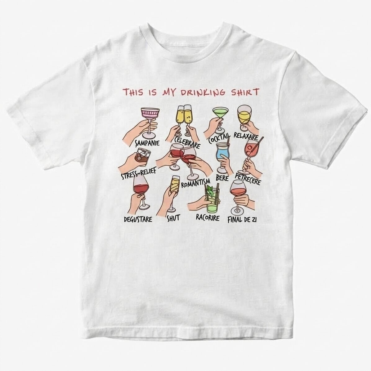 Personalisiertes Baumwoll-T-Shirt mit Aufdruck – My drinking shirt