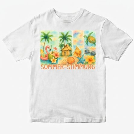 Personalisiertes Baumwoll-T-Shirt mit Aufdruck – Summer Vibes