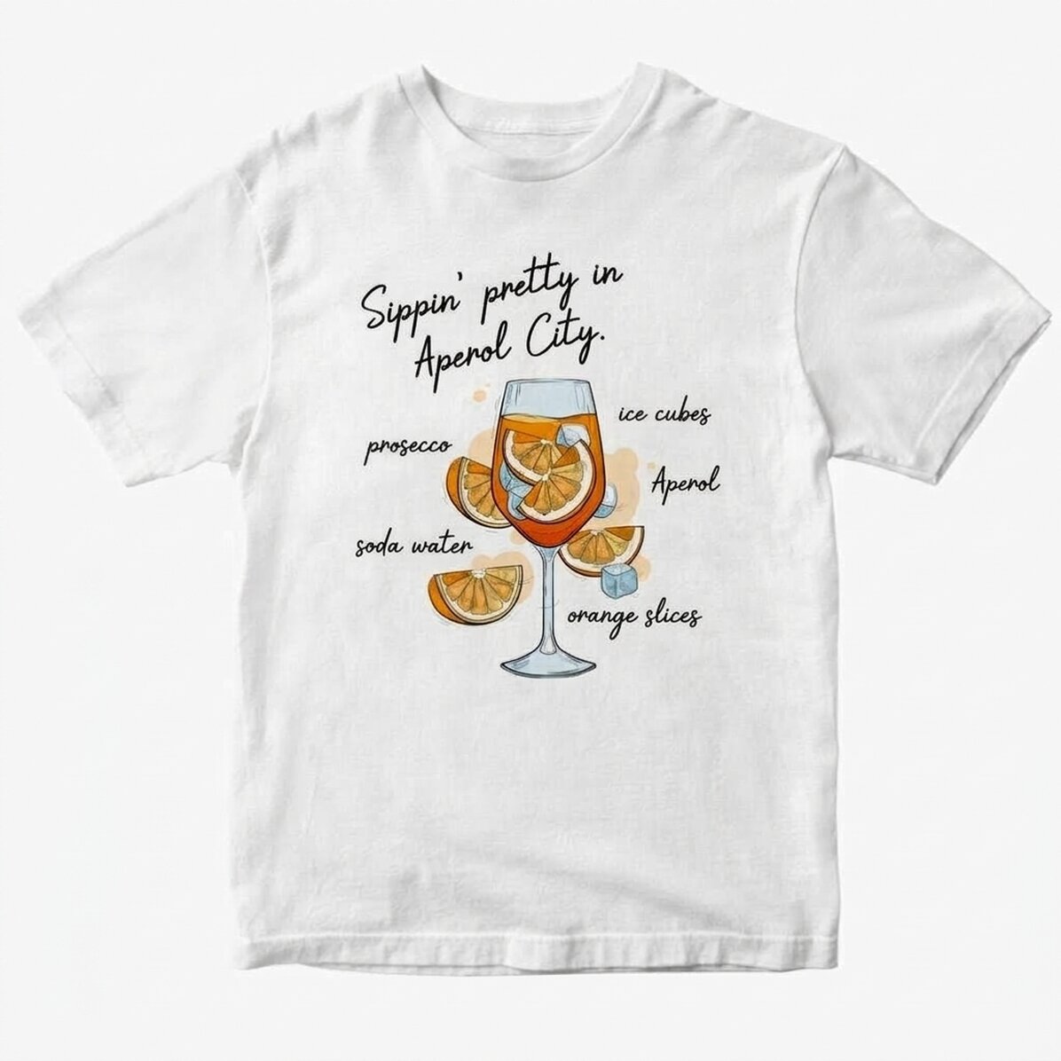 Personalisiertes Baumwoll-T-Shirt mit Aufdruck – Aperol