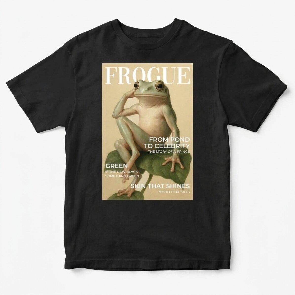 Personalisiertes Baumwoll-T-Shirt mit Aufdruck – Frogue