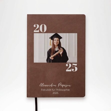 Personalisierter Terminkalender mit Foto und Widmung – Schulabschluss