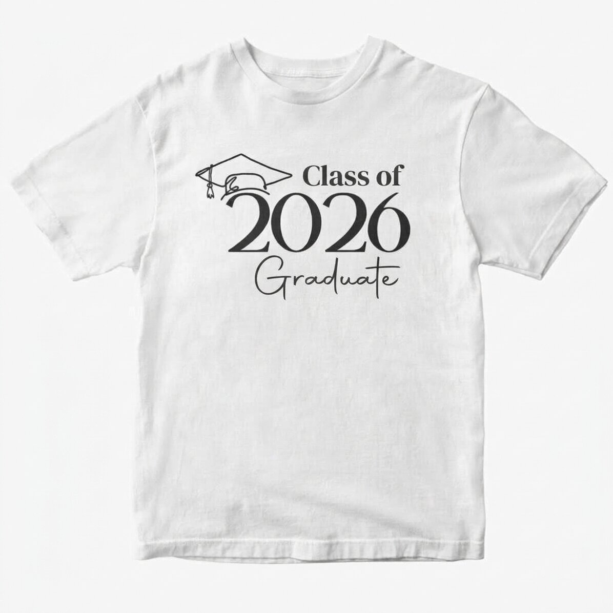 Personalisiertes Baumwoll-T-Shirt mit Aufdruck – Graduation