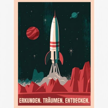 Poster „Raumrakete“
