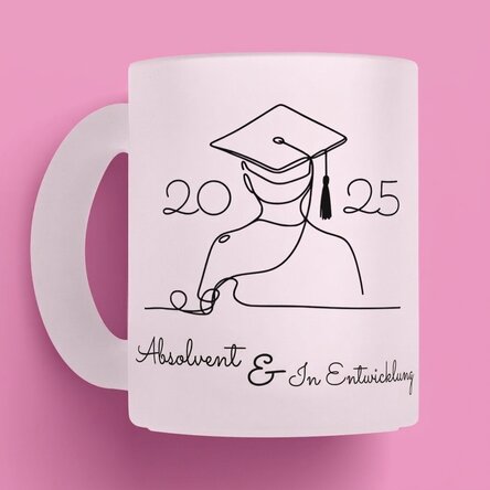 Personalisierte Tasse mit Namen und Text – Line Art Graduation