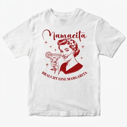 Personalisiertes Baumwoll-T-Shirt – Mamacita braucht eine Margarita