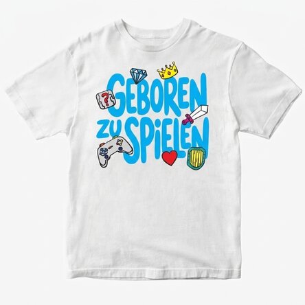 Personalisiertes Baumwoll-T-Shirt für Kinder – Born to play