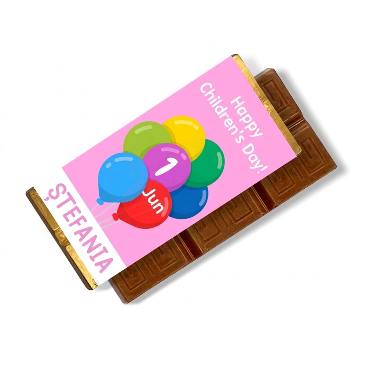 Personalisierte Mini-Schokoladentafel für Kinder mit Botschaft – Luftballons