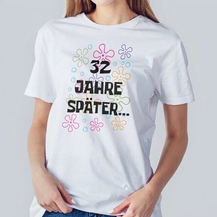 Personalisiertes Baumwoll-T-Shirt mit Aufdruck – Bikini Bottom Birthday