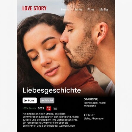 Individuell gestaltetes Poster mit Foto und Text – Film