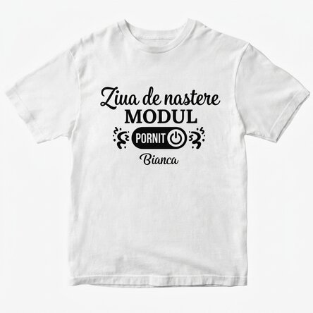 Custom cotton T-shirt with text - Birthday Mode ON