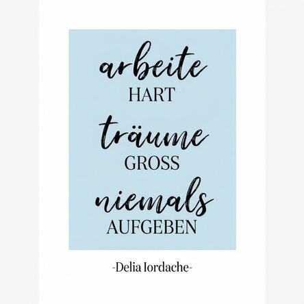 Individuell gestaltetes Poster mit Text – Never Give Up