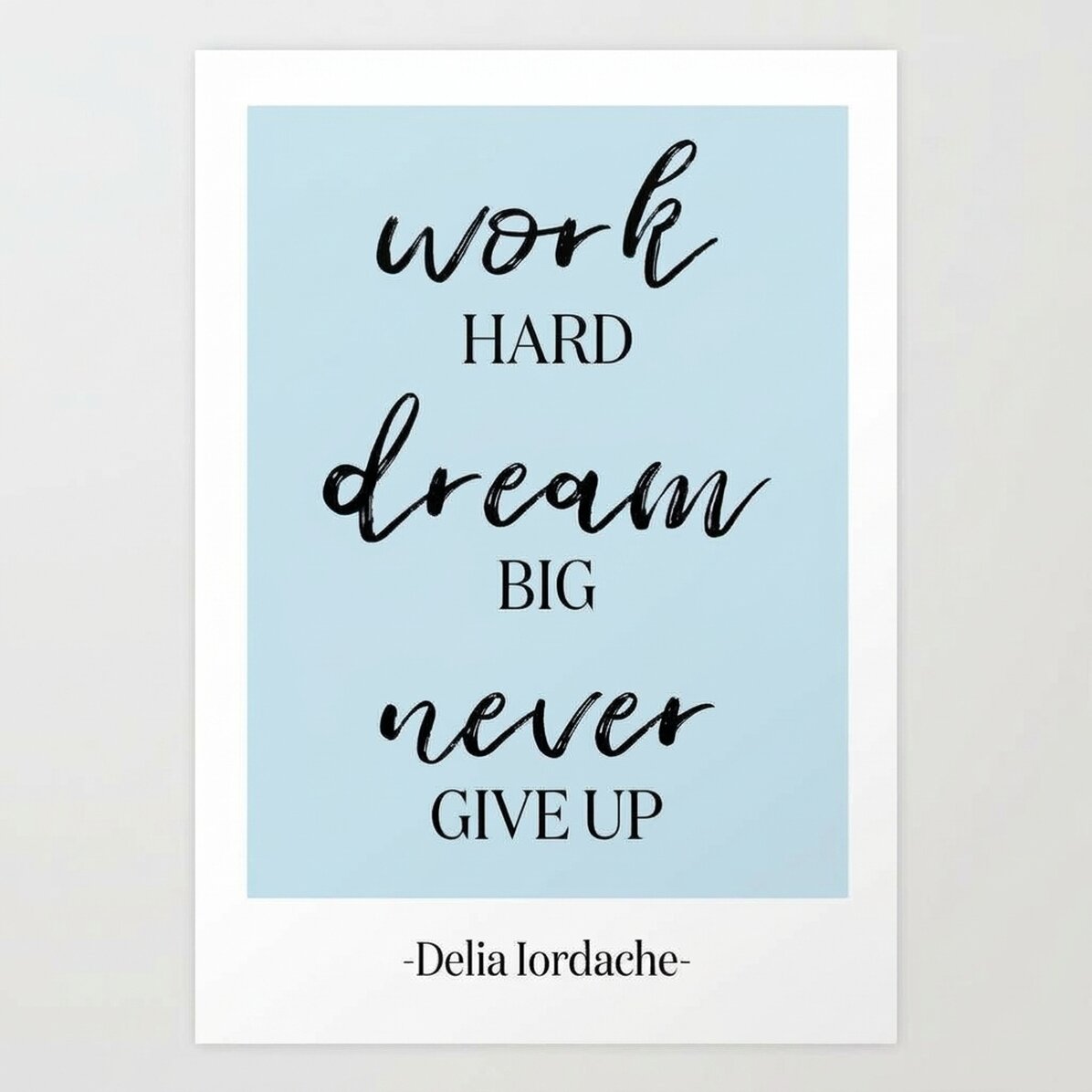 Individuell gestaltetes Poster mit Text – Never Give Up