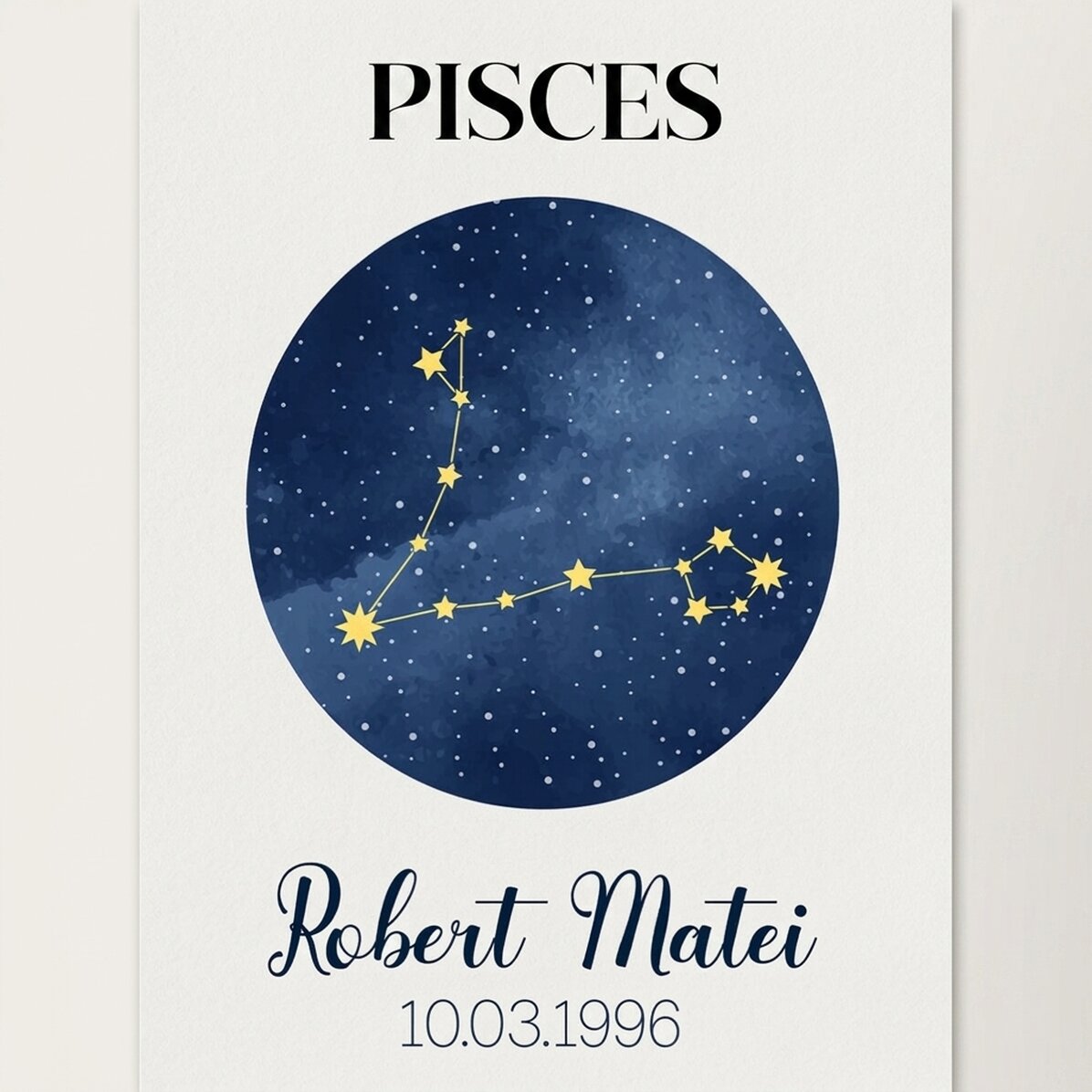 Individuell gestaltetes Poster mit Text – Das Sternbild Fische