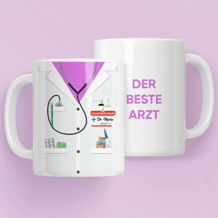Personalisierte Tasse mit Text – Für Ärzte