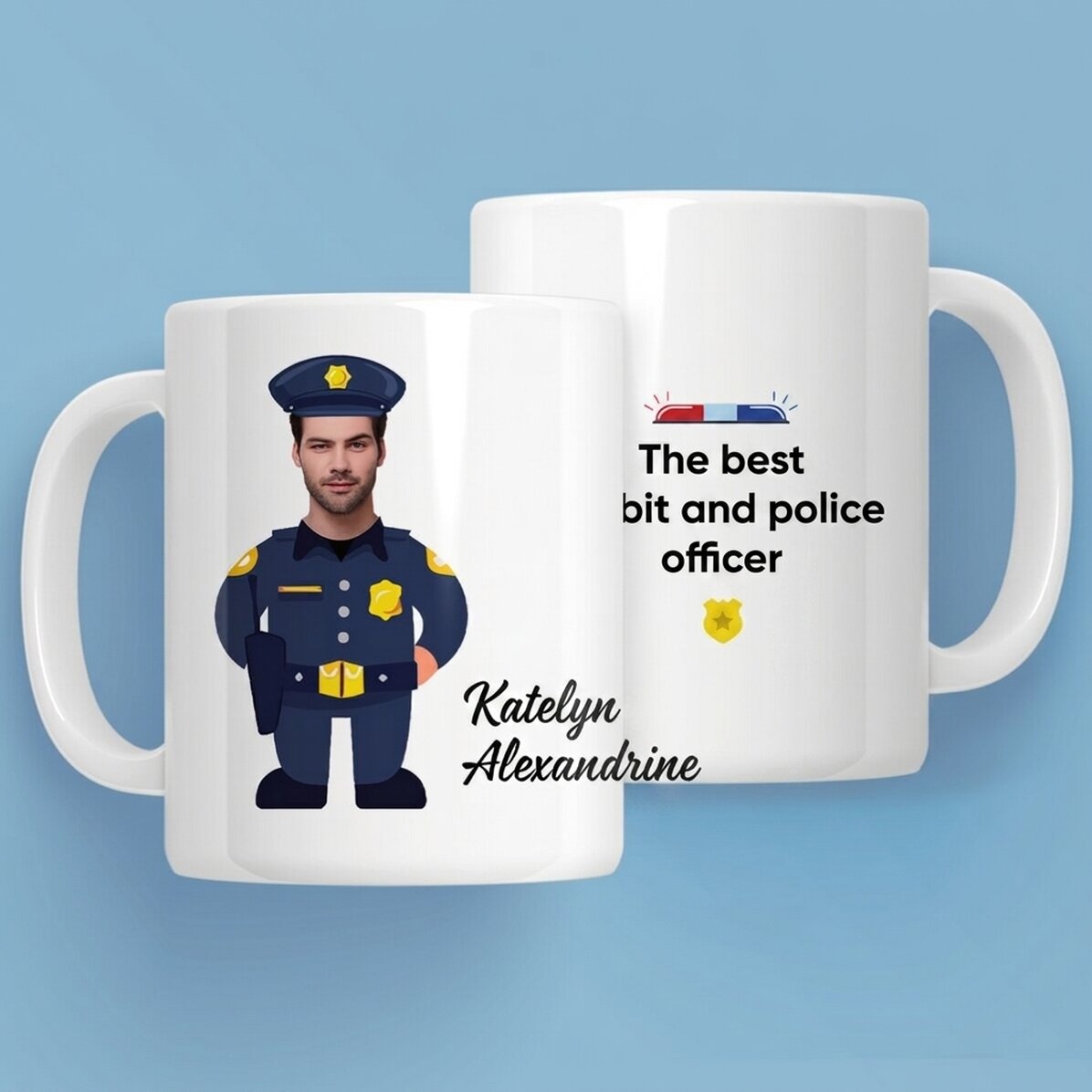 Personalisierter Becher mit Text – Für Polizisten