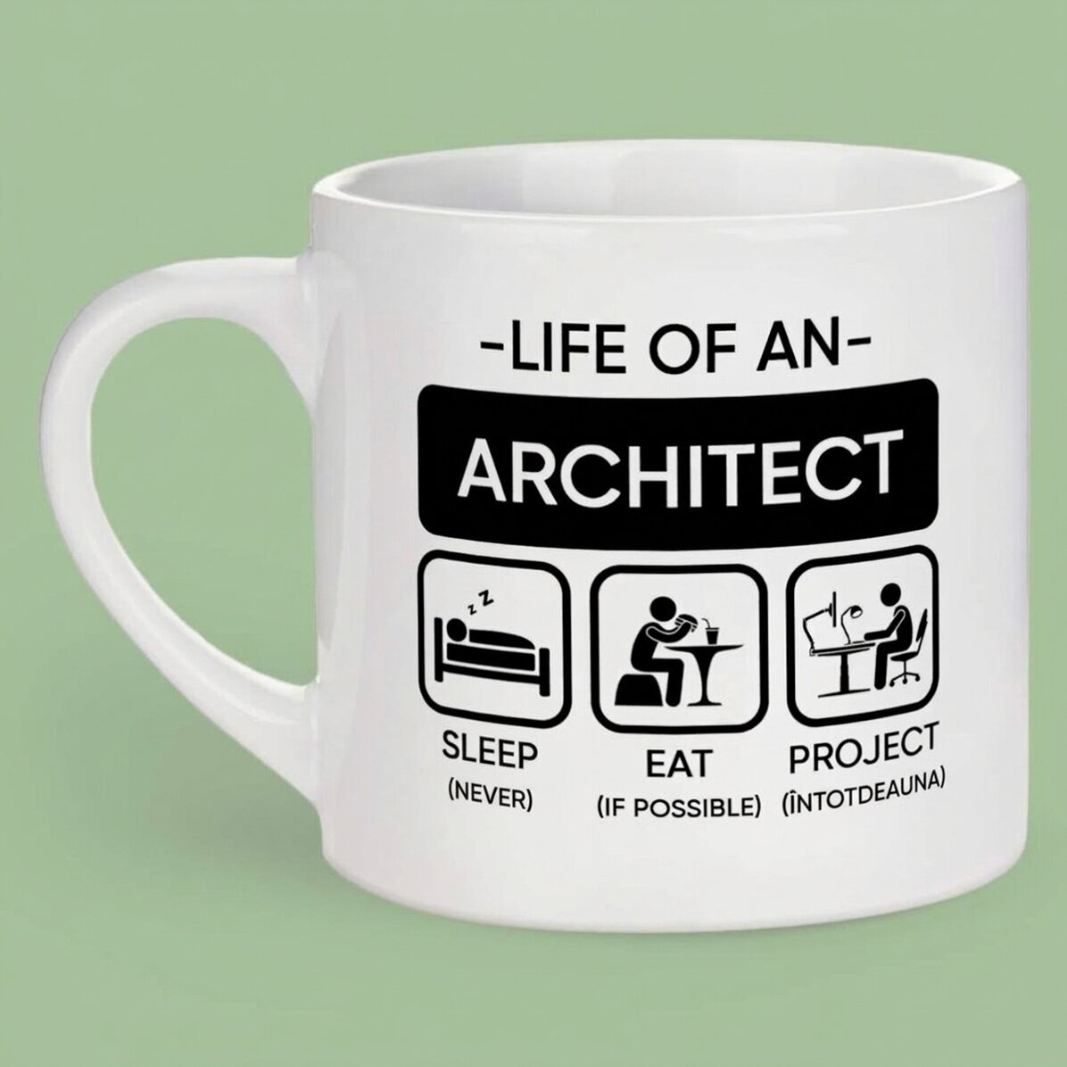 Personalisierte Espressotasse mit Schriftzug – Architekt