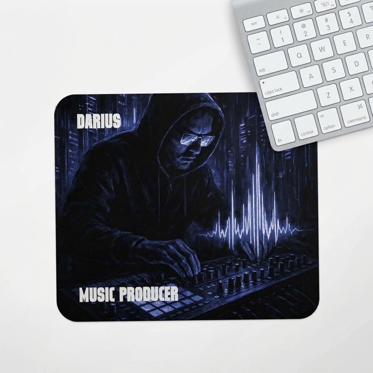 Individuell gestaltetes Mauspad mit Text – Music Producer