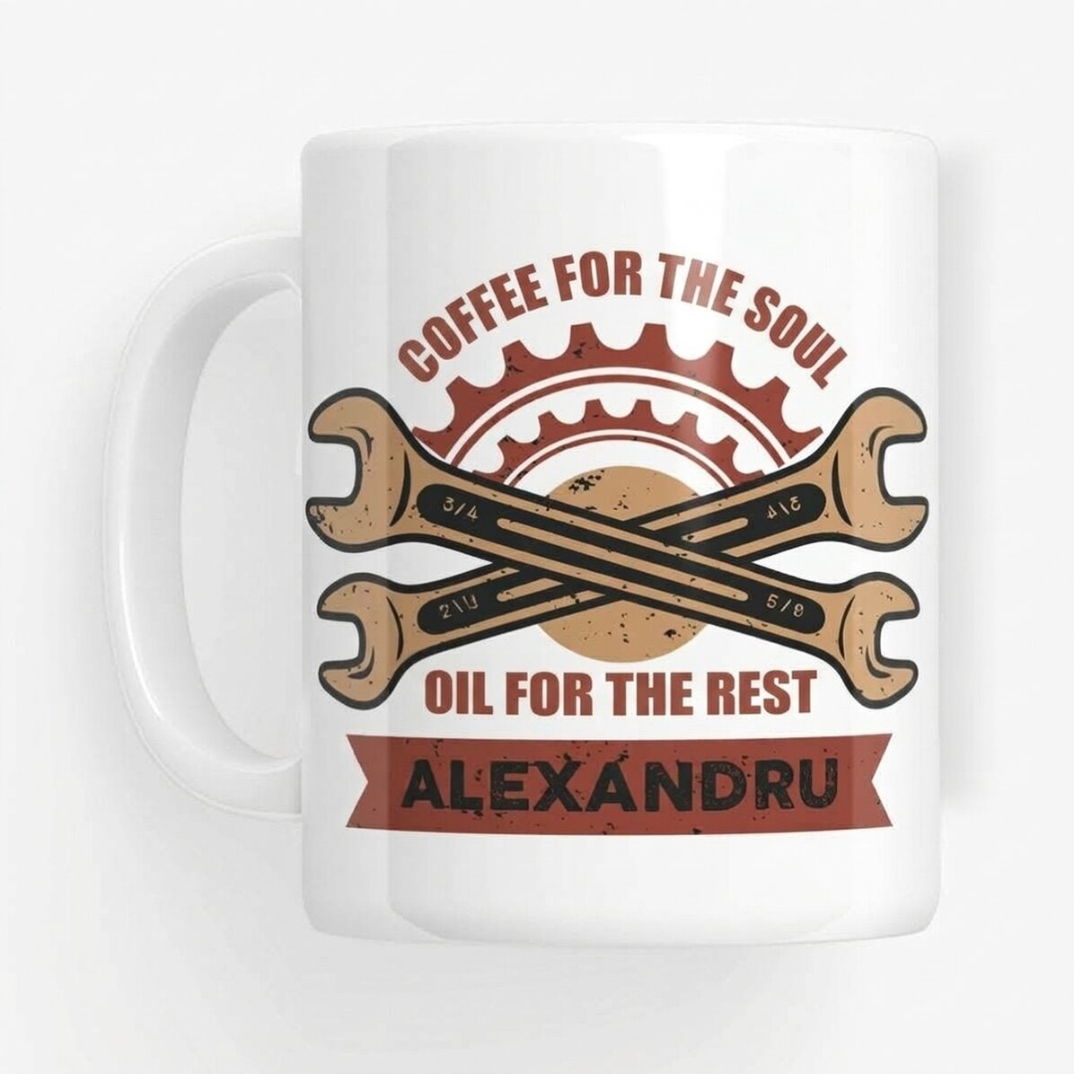 Personalisierte Tasse mit Text für Mechaniker – Steckschlüssel