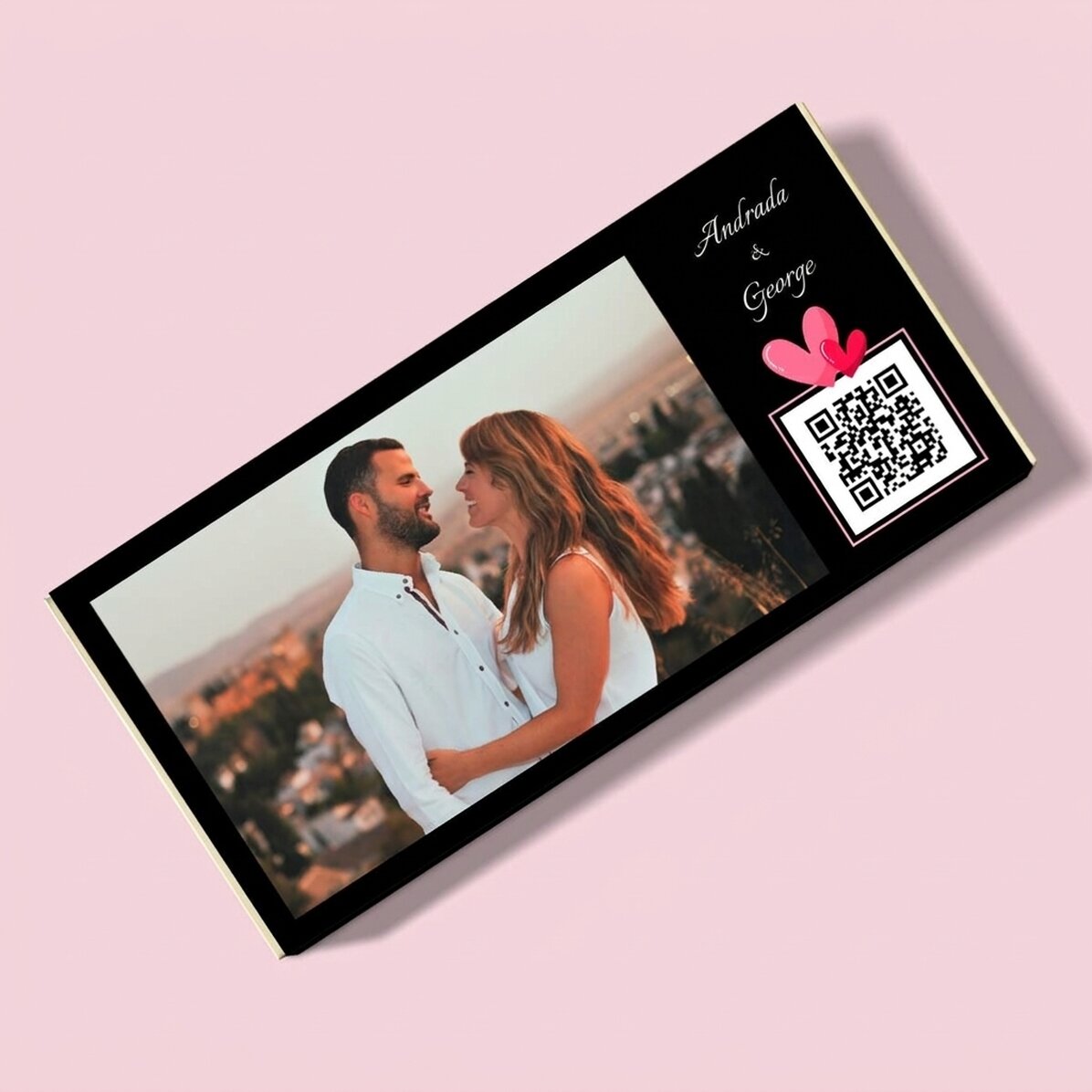 Personalisierte Schokolade mit Foto, Text und QR-Code – Love