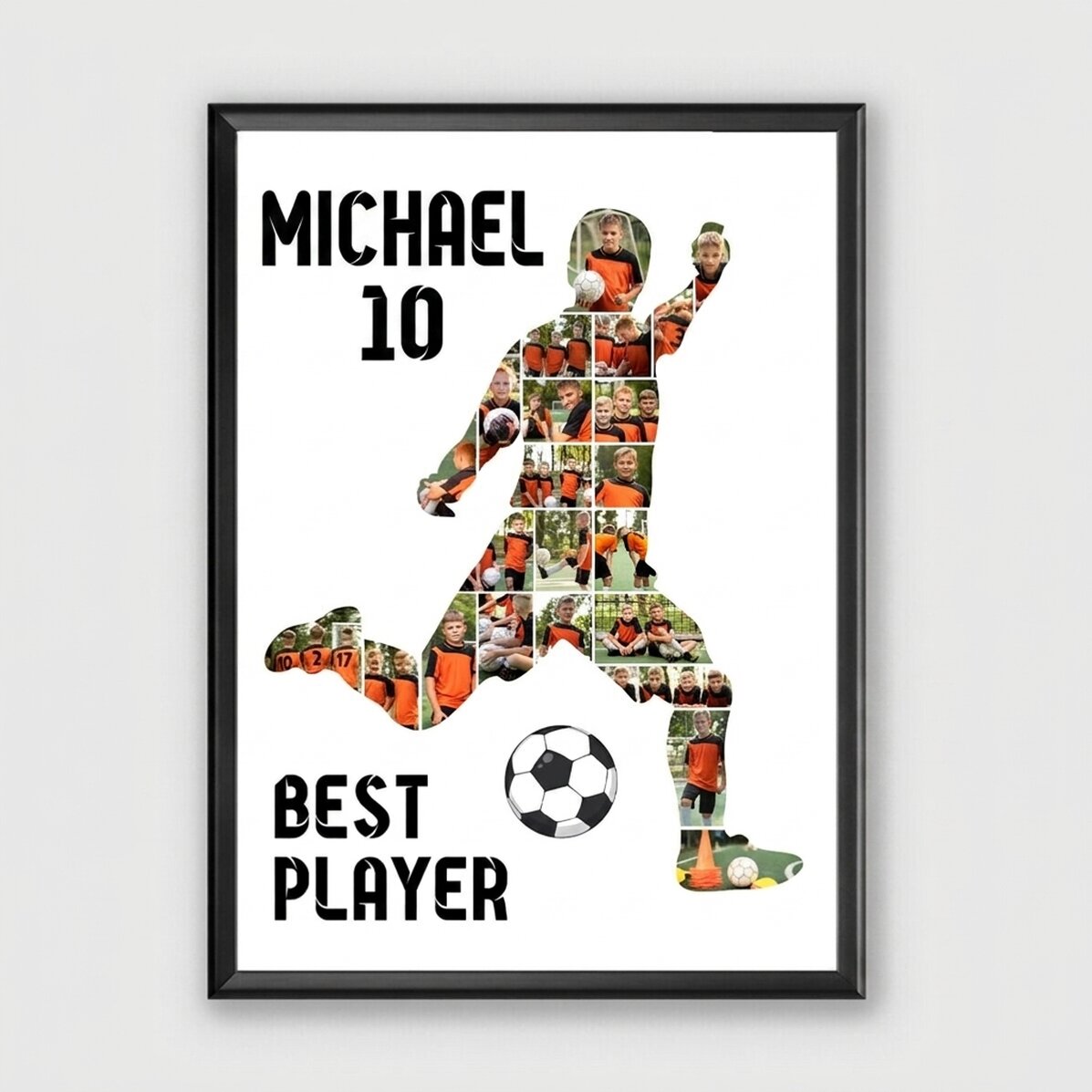 Individuell gestaltetes Bild mit 23 Fotos und Text – Fußball