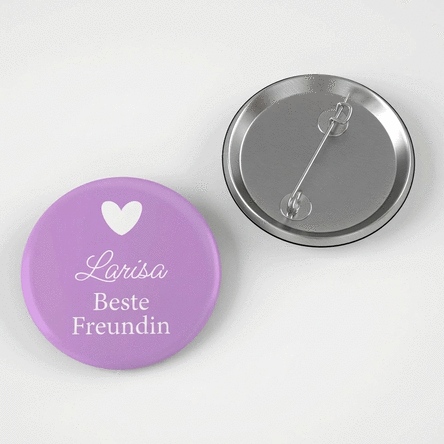 Personalisiertes Button mit Text – Herz