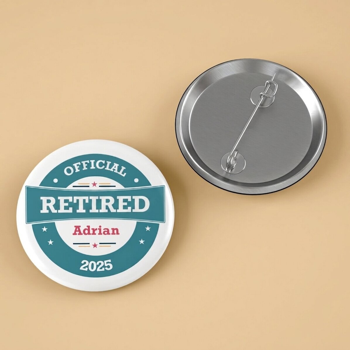 Personalisiertes Button mit Text – Rentner