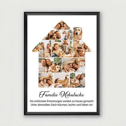 Individuell gestaltetes Bild mit 12 Fotos und Text – Unser Zuhause