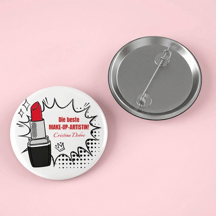 Personalisiertes Button mit Text – Make-up-Künstler