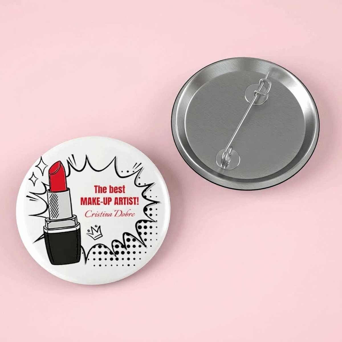 Personalisiertes Abzeichen mit Text – Make-up-Künstler
