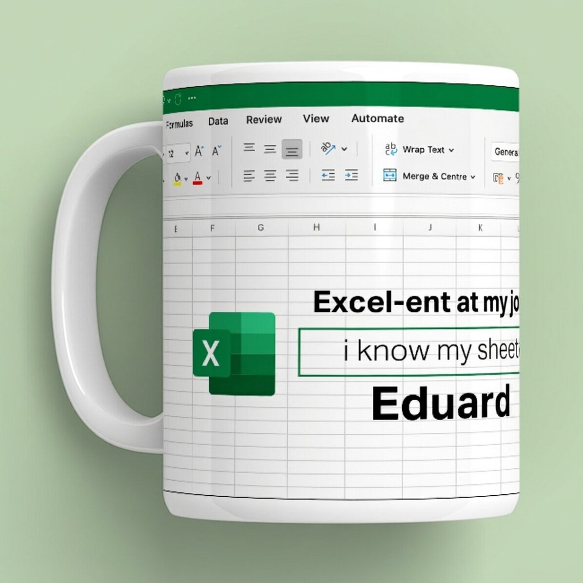 Personalisierter Becher mit Text – Excel