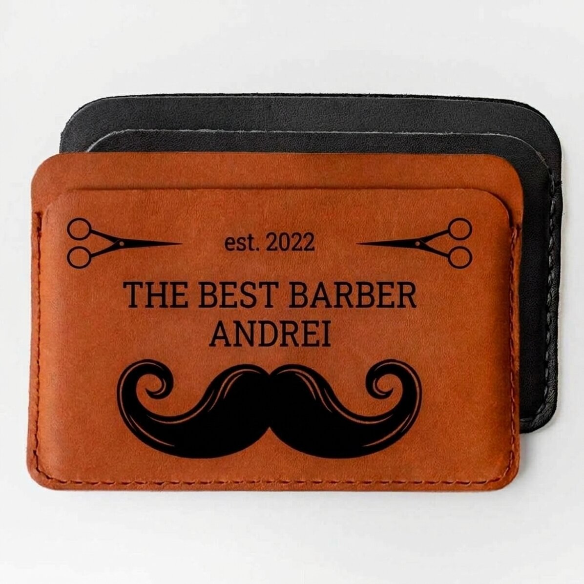 Personalisierte Lederbrieftasche mit Widmung – Barber