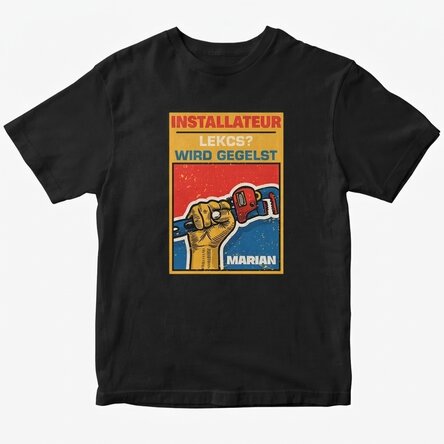 Personalisiertes Baumwoll-T-Shirt mit Aufdruck – Stillson-Schlüssel