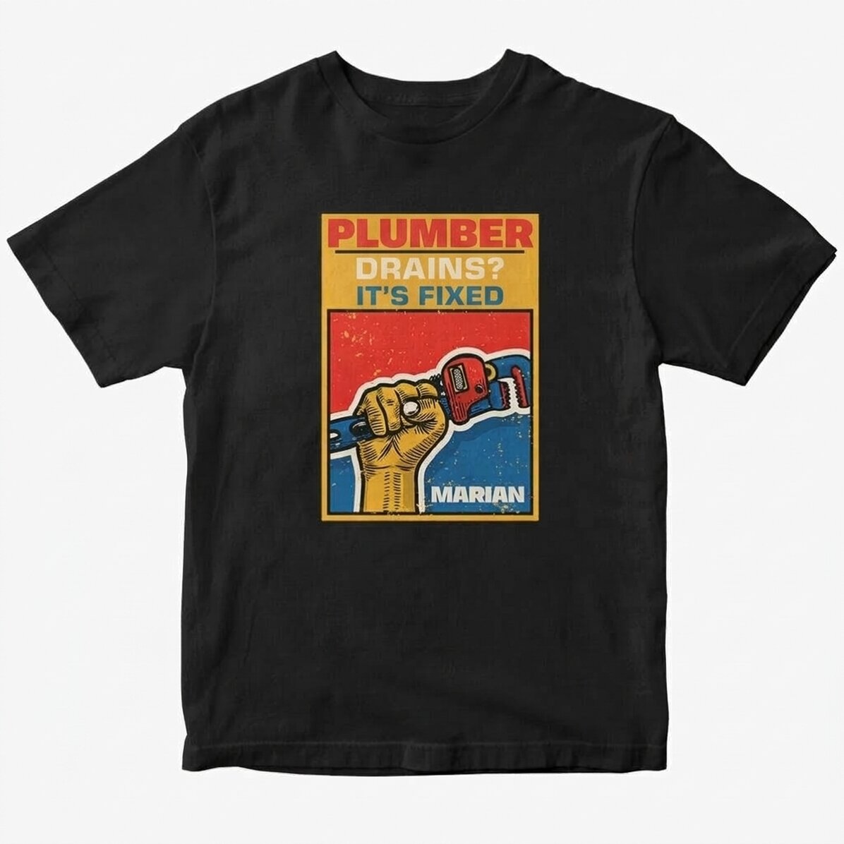 Personalisiertes Baumwoll-T-Shirt mit Aufdruck – Stillson-Schlüssel