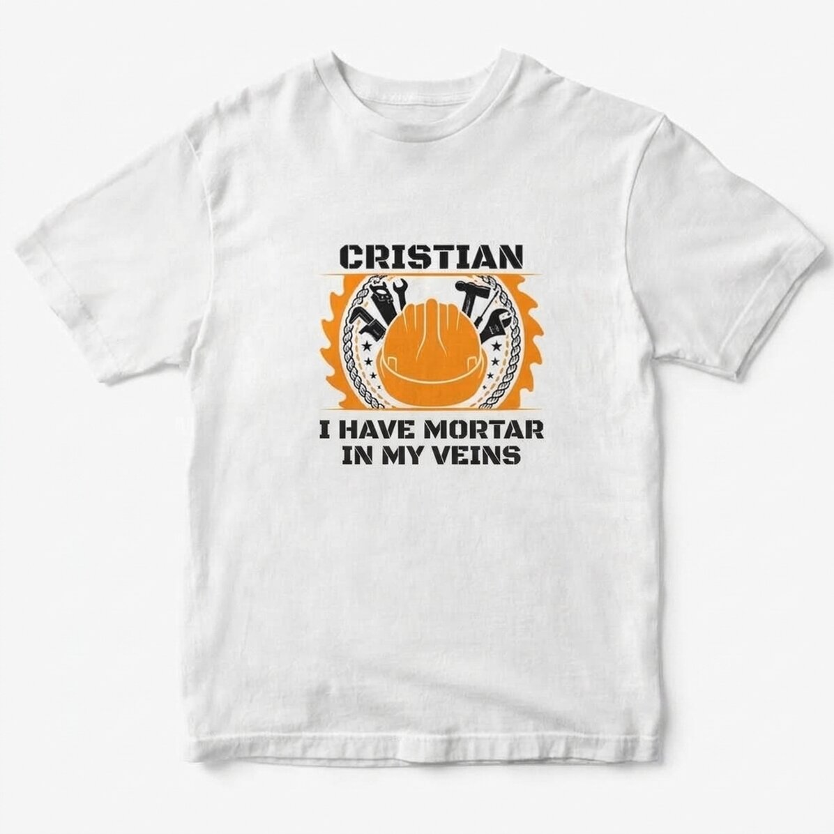Personalisiertes Baumwoll-T-Shirt mit Aufdruck für Bauarbeiter – Arbeitskleidung