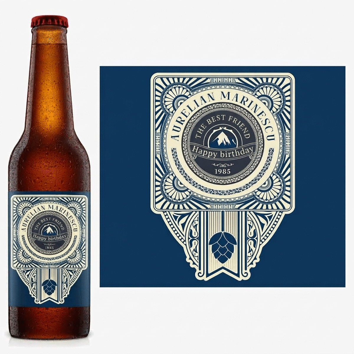 Bier mit individueller Botschaft – Vintage Hop