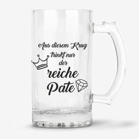 Personalisierter Bierkrug mit einer Botschaft für Papa
