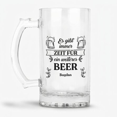 Personalisierter Bierkrug mit Botschaft – Time for Beer