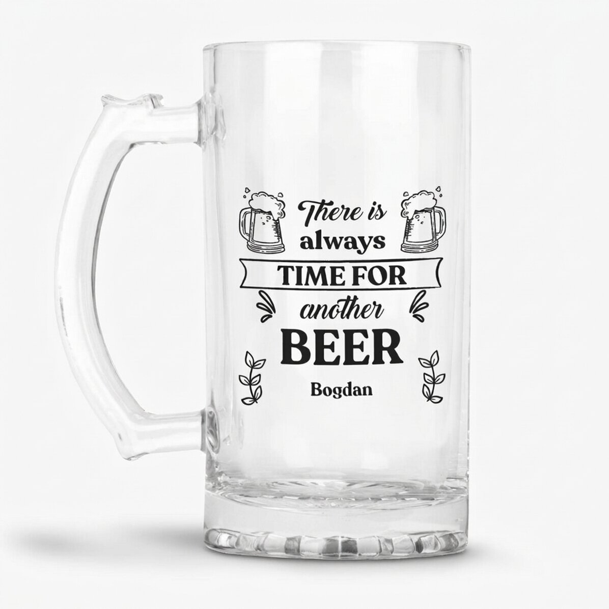 Personalisierter Bierkrug mit Botschaft – Time for Beer