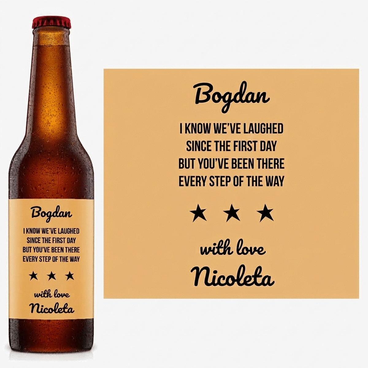 Personalisiertes Bier mit Botschaft – Stars