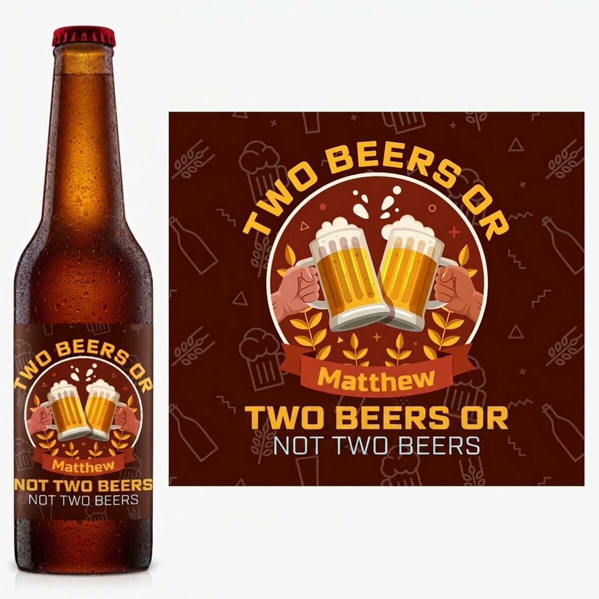 Bier mit individueller Beschriftung – Two Beers